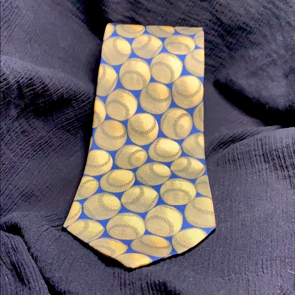 Vintage Liz Claiborne baseball tie necktie
